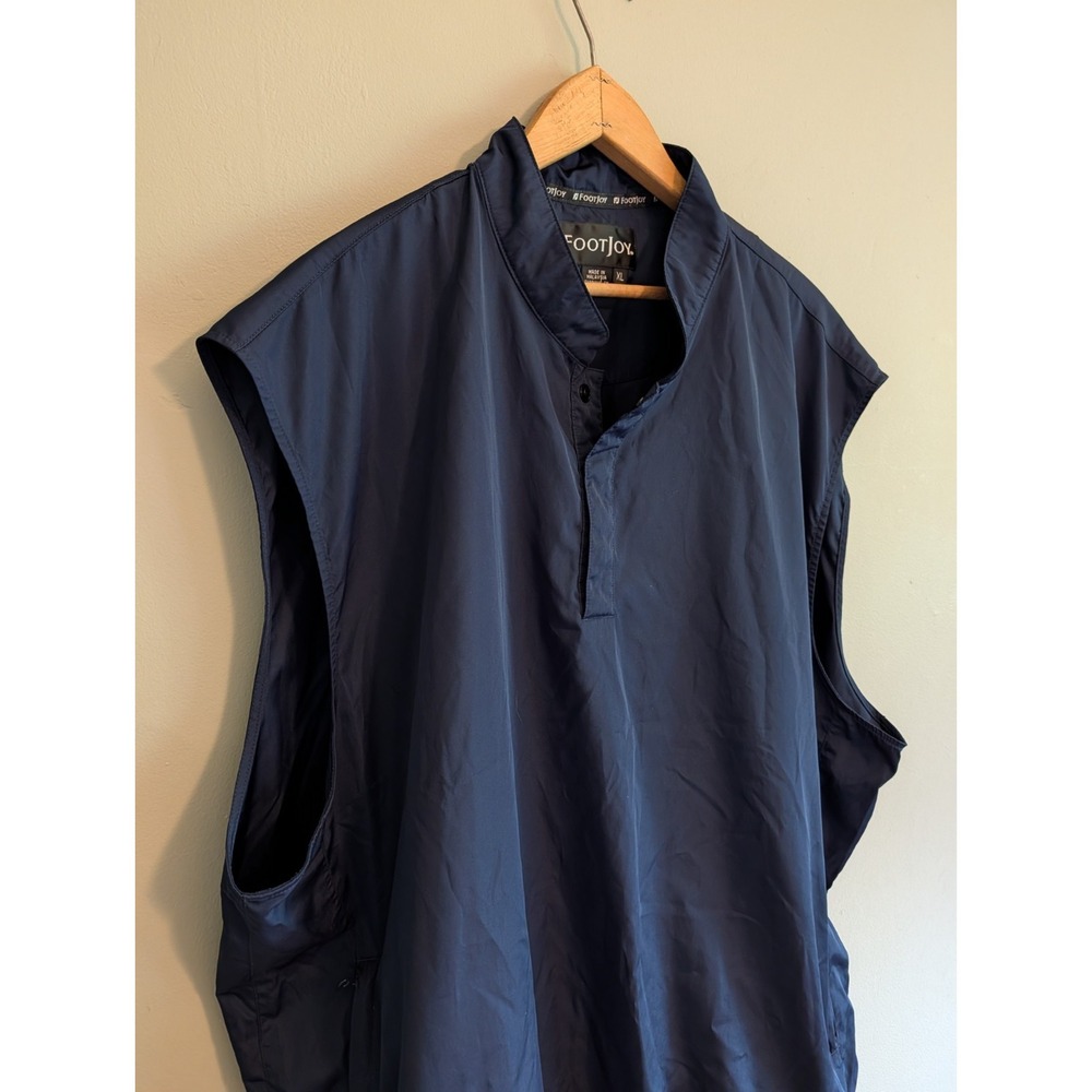 FootJoy Golf 1/4 Snap Performance Windshirt Vest Pullover Men's XL Navy Blue FJ
